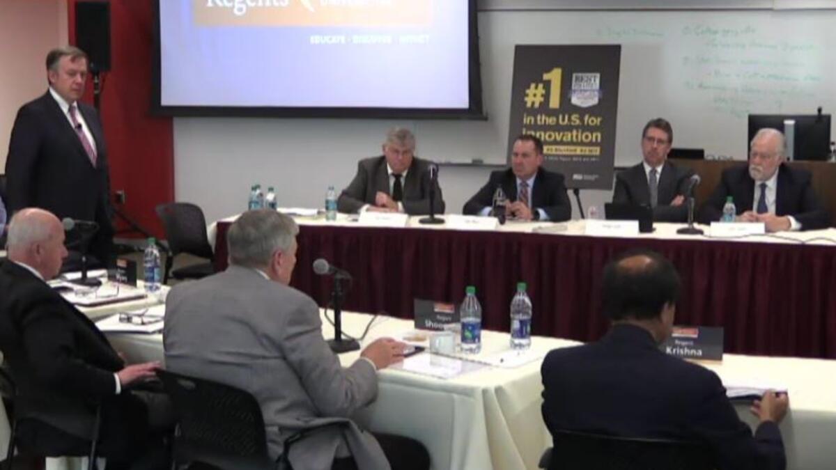 ASU President Crow presents OFR 2017 to ABOR