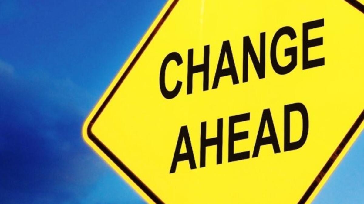 Change ahead sign 